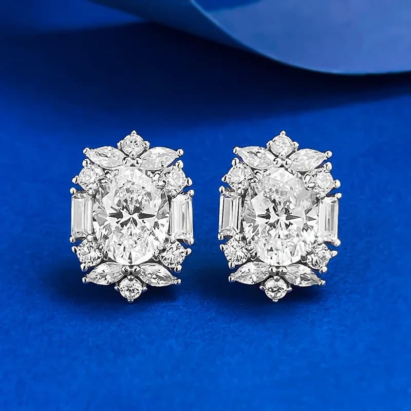 Boucles d'oreilles reine cœur en diamant de laboratoire, 7mm, 100% argent Sterling 925 véritable, promesse de mariage, bijoux de fête de mariée