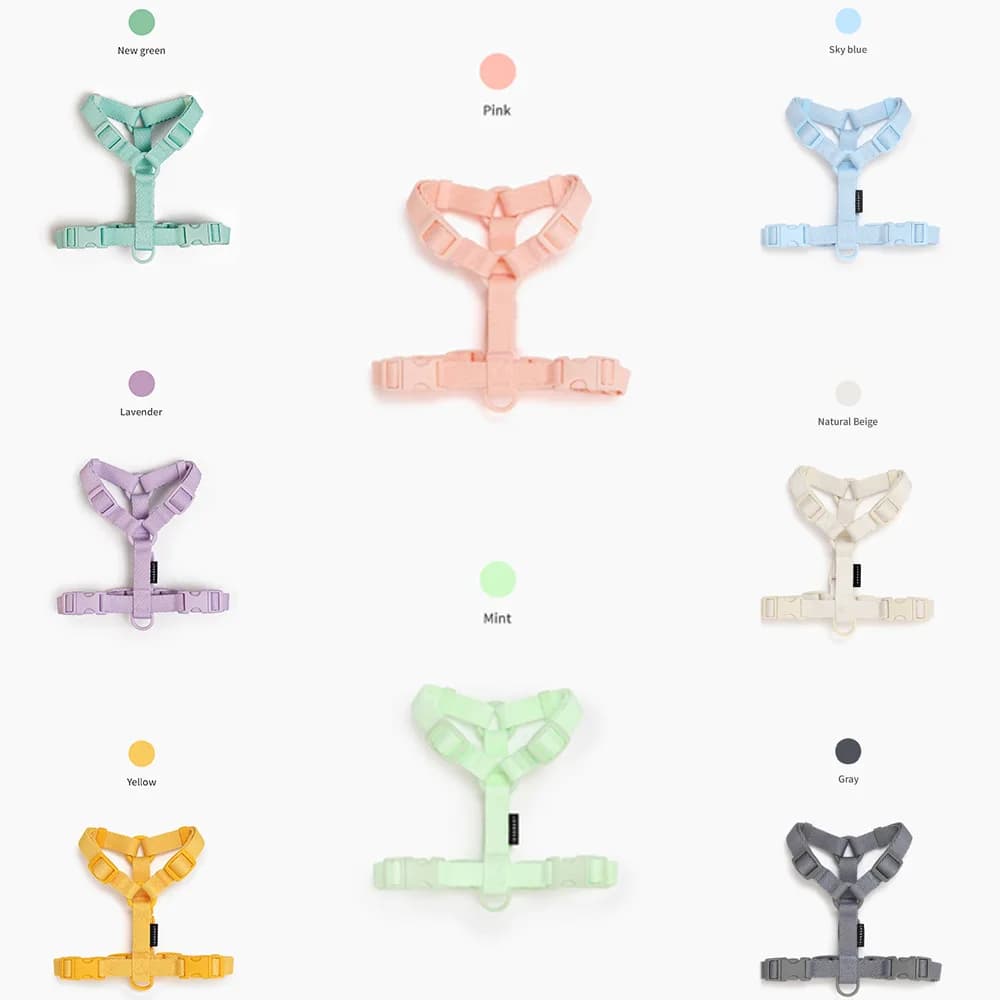 Série Macaron double tête harnais pour animaux de compagnie ensemble de laisse réglable harnais pour chien gilet pour petits chiens moyens laisse