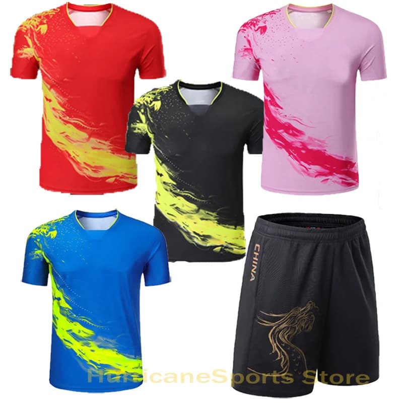 Classiques équipe chinoise Tennis de Table T-shirts Shorts hommes femmes enfants Ping-Pong t-shirt maillots de tennis de Table chemises de Sport de