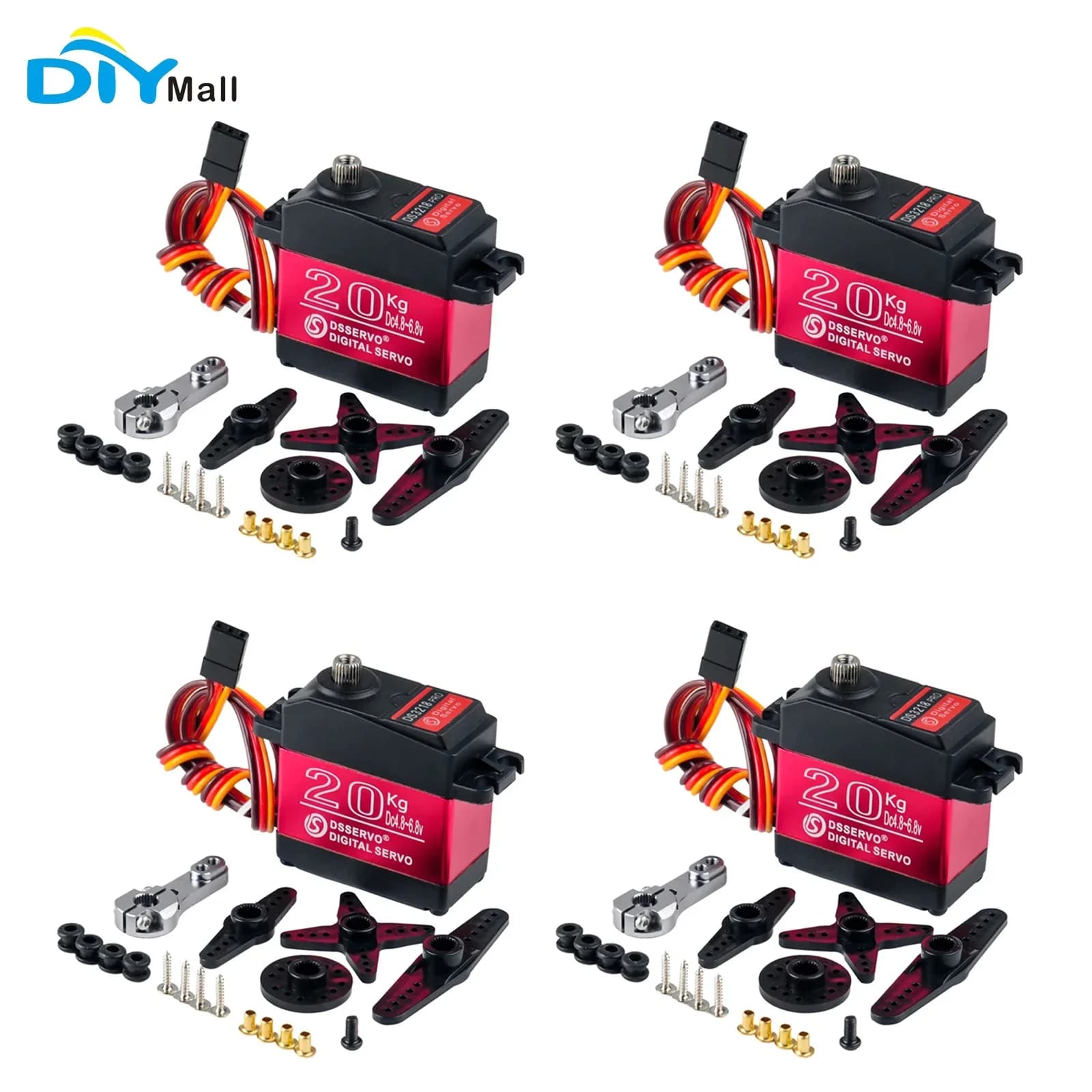 Servo numérique DS3218 PRO, engrenage en acier inoxydable de 20KG, haute vitesse, étanche IP66, couple élevé, Servo RC pour voiture 1/8 1/10 RC