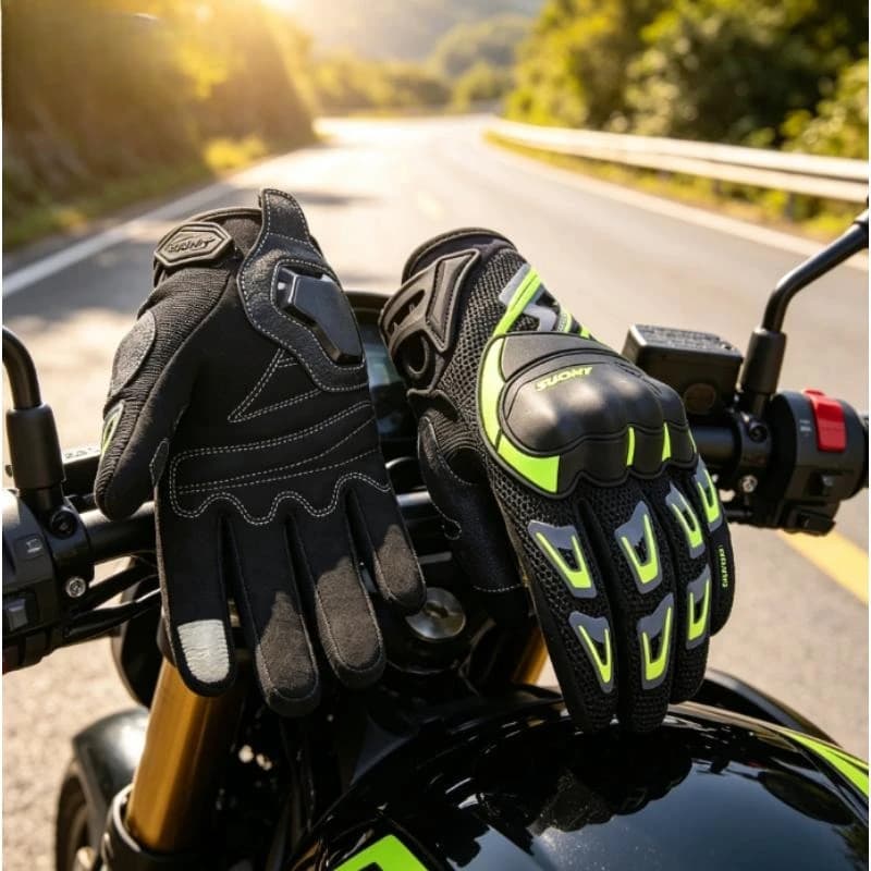Gants de moto d'été Suomy respirants pour écran tactile, équipement de protection pour motards, hommes et femmes, rose