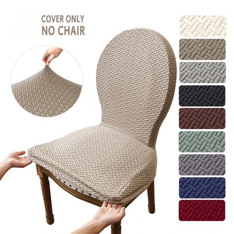1/2/4/6 pièces t-jacquard nordique salle à manger chaise couverture élastique chaise siège housse incurvée chaise protecteur cuisine salon