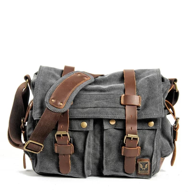 Toile cuir hommes sacs de messager Will Smith grande sacoche sacs à bandoulière mâle mallette pour ordinateur portable voyage sac à main