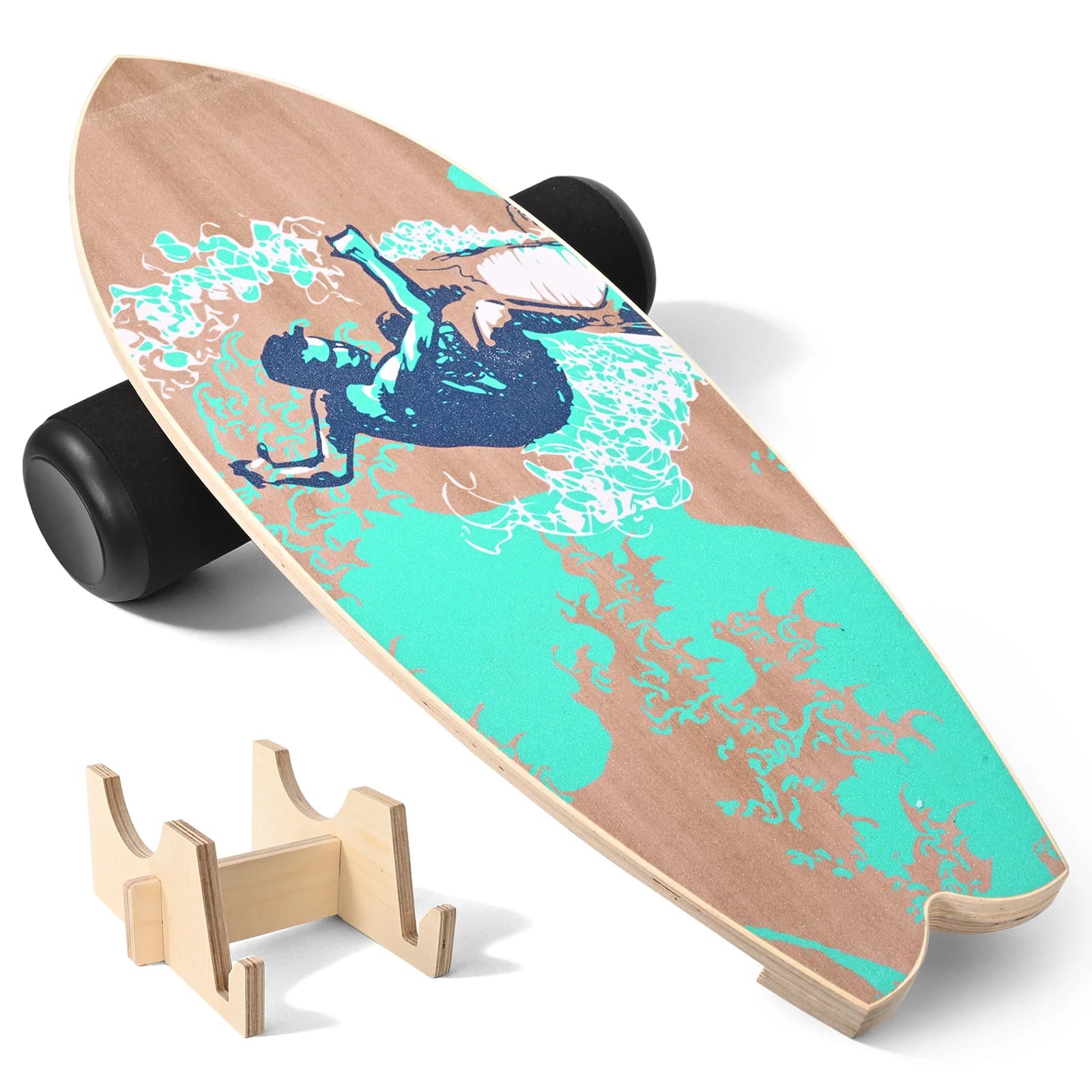 Planche d'équilibre pour adultes, planche en bouleau pleine, planche de surf, planche de snowboard, yoga, fitness, entraînement du tronc, planche