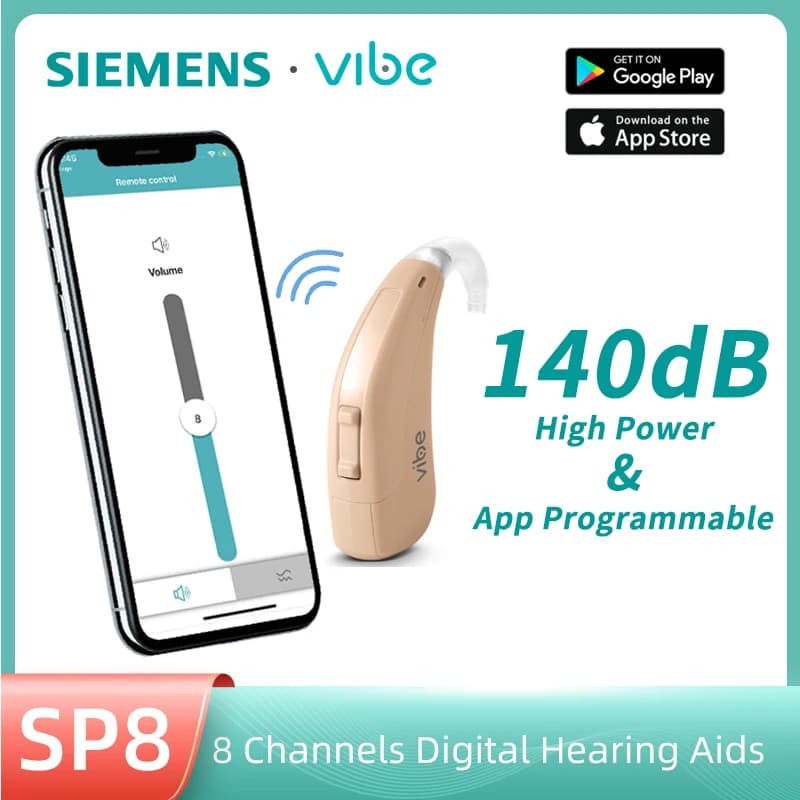 Siemens Vibe 140db Super puissance aides auditives 8 canaux aide auditive numérique pour sévères à sourds appropriés appareils auditifs