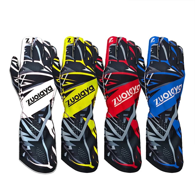 Gants de course longs pour Kart, paume complète en Silicone, résistants à l'usure, légers et antidérapants, peuvent être à motifs sur le Logo