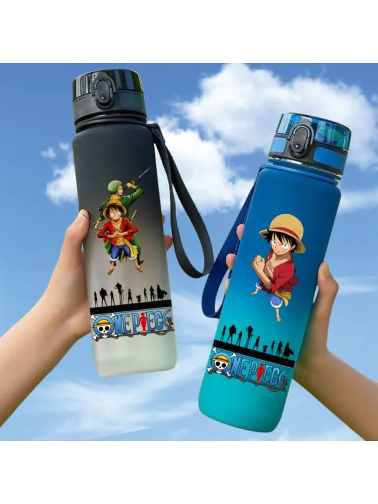Bouteilles d'eau de sport ONE PIECE Luffy Zoro 650ML, grande capacité, bouteille de sport et de fitness, gobelet à eau avec couvercle rabattable,