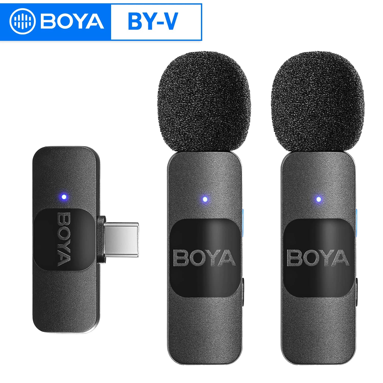 BOYA BY-V Microphone à revers Lavalier sans fil diffusion directe mini micro pour iPhone Android Streaming en direct réduction du bruit Youtube