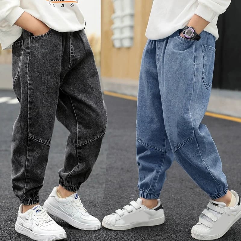 Nouveau jean pour garçons printemps-automne, style tendance, coupe slim, pantalon en denim long pour enfants de 3 à 12 ans