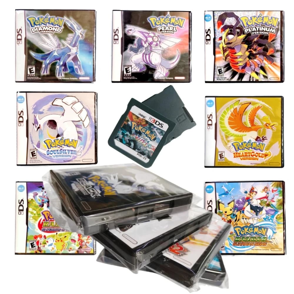 Cartouche de jeu NDS Pokémon Black Soulsilver Diamond, accessoire d'anime, boîte noire, collection de jeux, cadeau pour garçon, version américaine