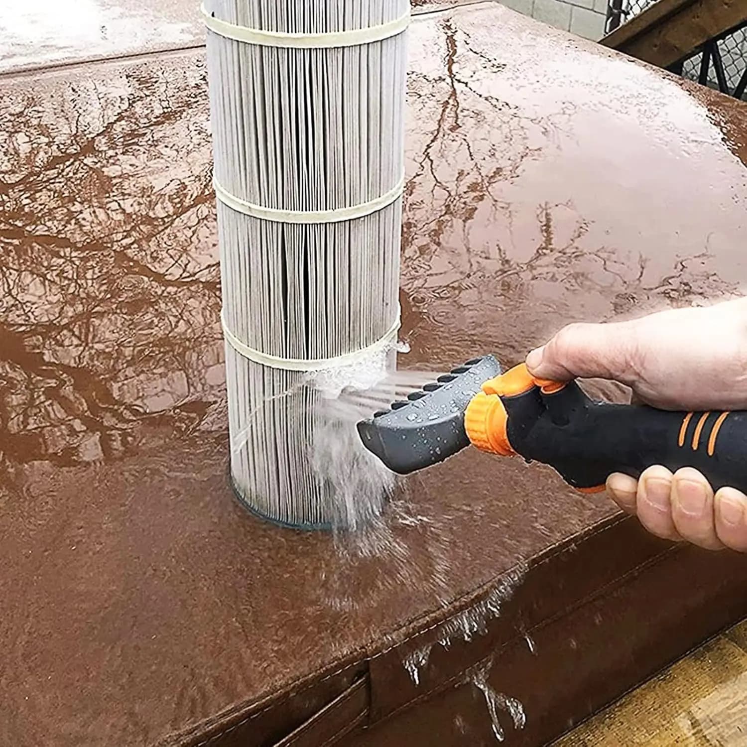 Nettoyeur de filtre pour jacuzzi et cartouche de piscine, brosse de nettoyage à main, 1 pièce