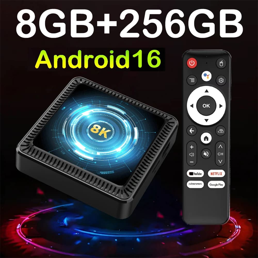 Boîtier TV Allwinner H618 8K Android 16 boîtier TV intelligent Google Assistant 8K vidéo BT6.0 double Wifi 5G 8GB 128GB 256GB 4K lecteur