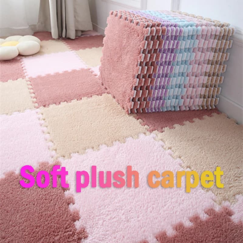Tapis en daim souple, antidérapant et résistant aux chocs, pour sport, Fitness, Puzzle en mousse EVA, chaud, pour chambre d'enfant, tapis de jeu
