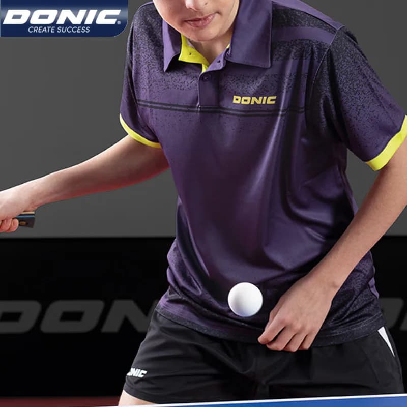 Maillot de tennis de table pour homme et femme, col rond, revers, séchage rapide, t-shirt de sport, respirant, manches courtes, chemise de ping-pong,