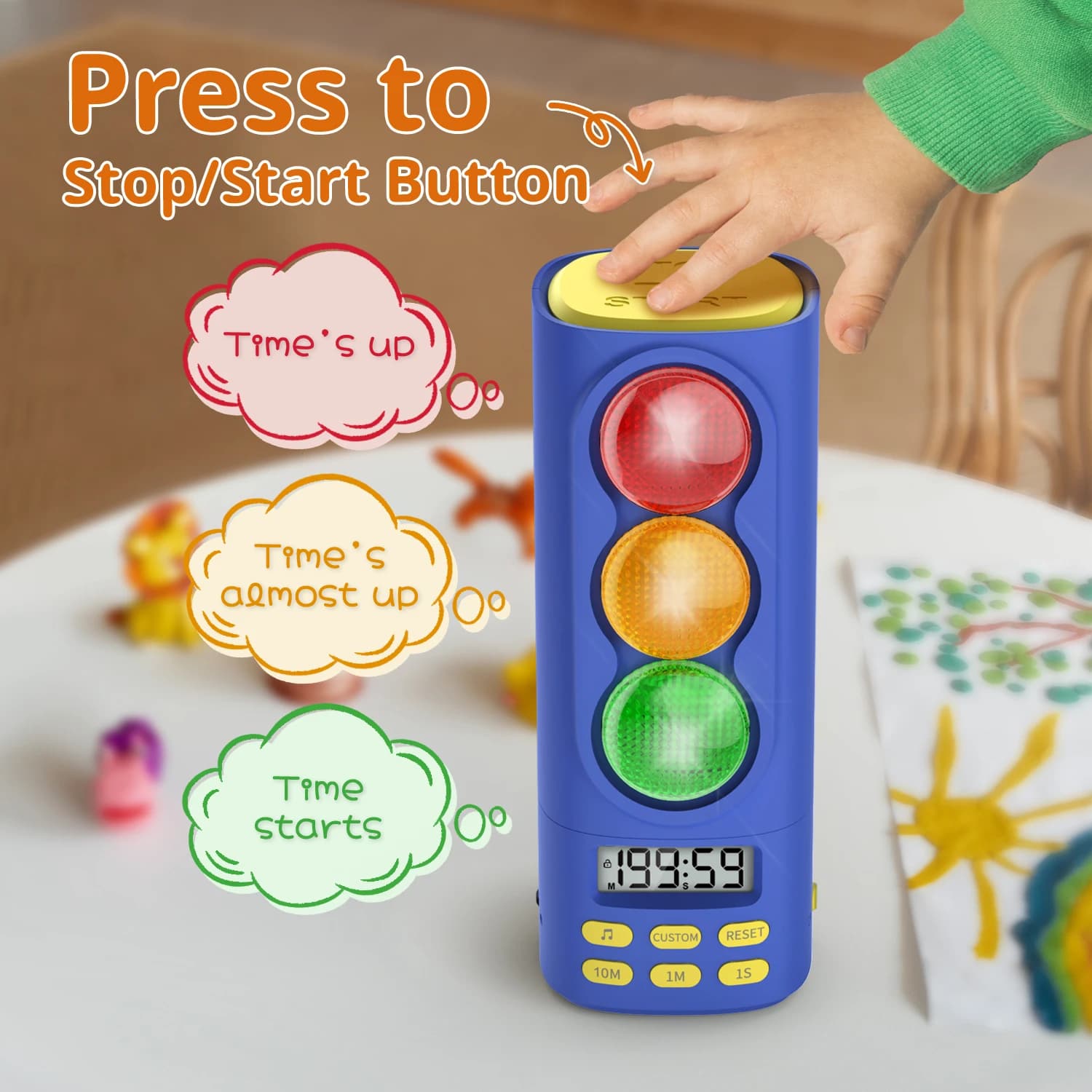 Minuterie visuelle numérique pour enfants, avec Signal lumineux, écran LCD, outil de gestion du temps Rechargeable, chronomètre de compte à