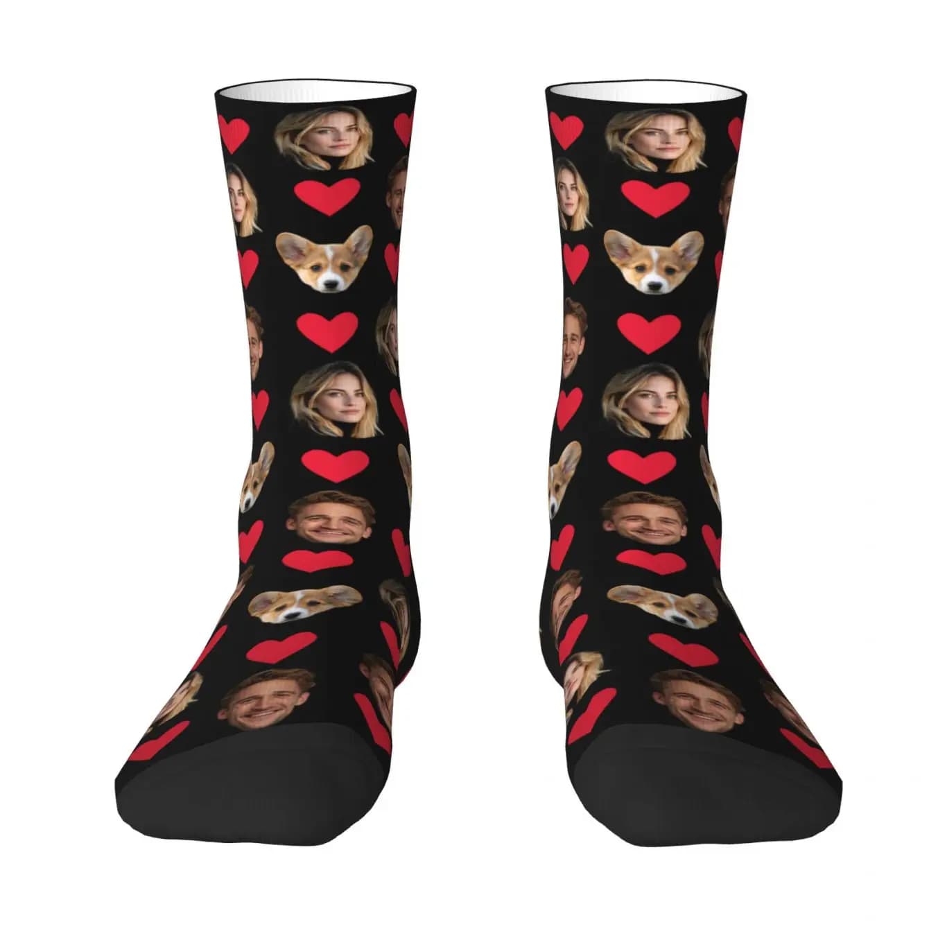 Chaussettes personnalisées pour hommes et femmes, chaussettes d'expression drôle sur le thème du visage, chaussettes personnalisées photo
