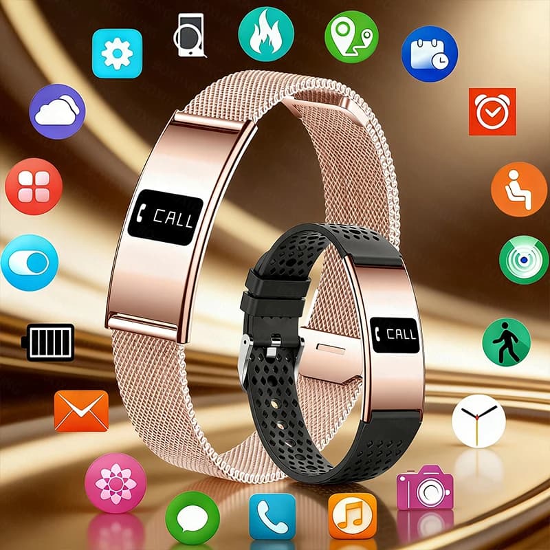 Bracelet intelligent ultra-fin pour femmes et hommes, moniteur de fréquence cardiaque et d'oxygène dans le sang, montre connectée de sport,