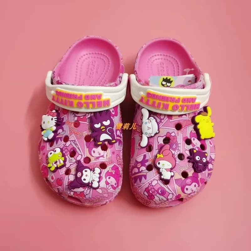 Sandales coordonnantes à l'offre elles souples pour enfants, Sanurgente Hellokitty Kuromi Pochacco Melody, pantoufles de dessin animé pour filles,