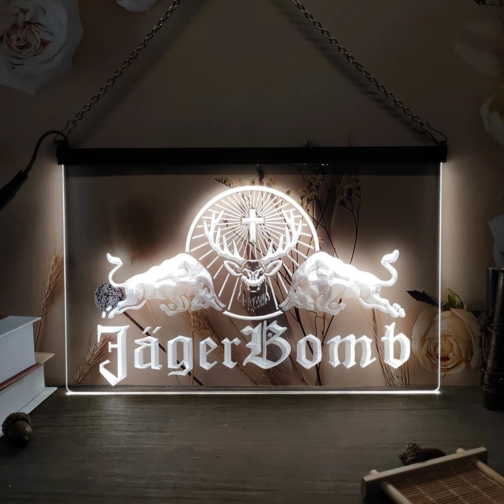 Jager Bull Wine-3D sculpture LED enseigne au néon décor à la maison mur mariage créatif chambre bureau