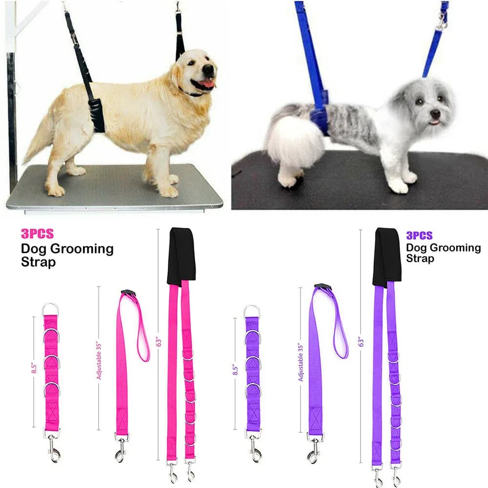 Ceinture de Traction Portable pour animaux de compagnie, anneaux en D réglables pour chien, bande de bain, harnais pour chien, sangle ventrale,