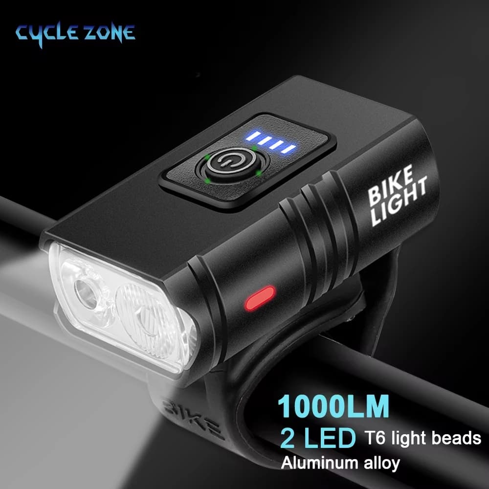 BK02 lumière de vélo USB Rechargeable T6 LED lumières de vélo 6 Modes lampe de poche vtt phare de vélo pour cyclisme lampe avant de vélo
