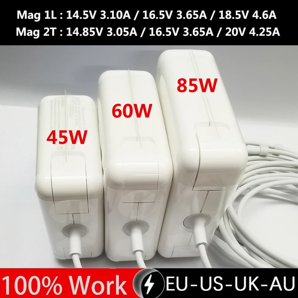 Chargeur magnétique pour MacPleAir Pro, adaptateur secteur, 45W, 60W, 85W, A1466, A1278, A1502, A1398, A1286, A1465, Mag * 2, 1, nouveau
