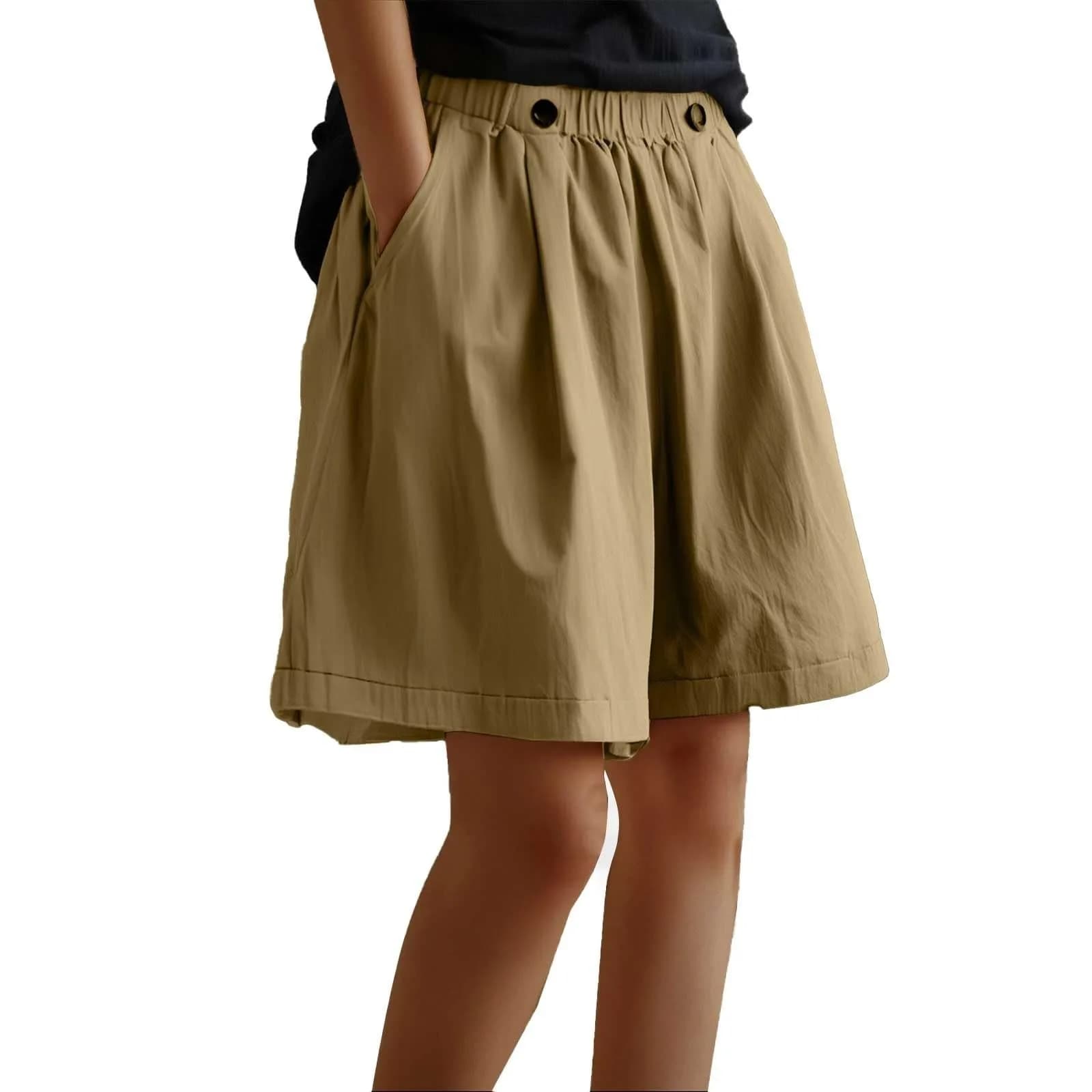 Short d'été ample à jambes larges pour femmes, décontracté, élastique, taille haute, mode, short de sport, jogging, short de plage