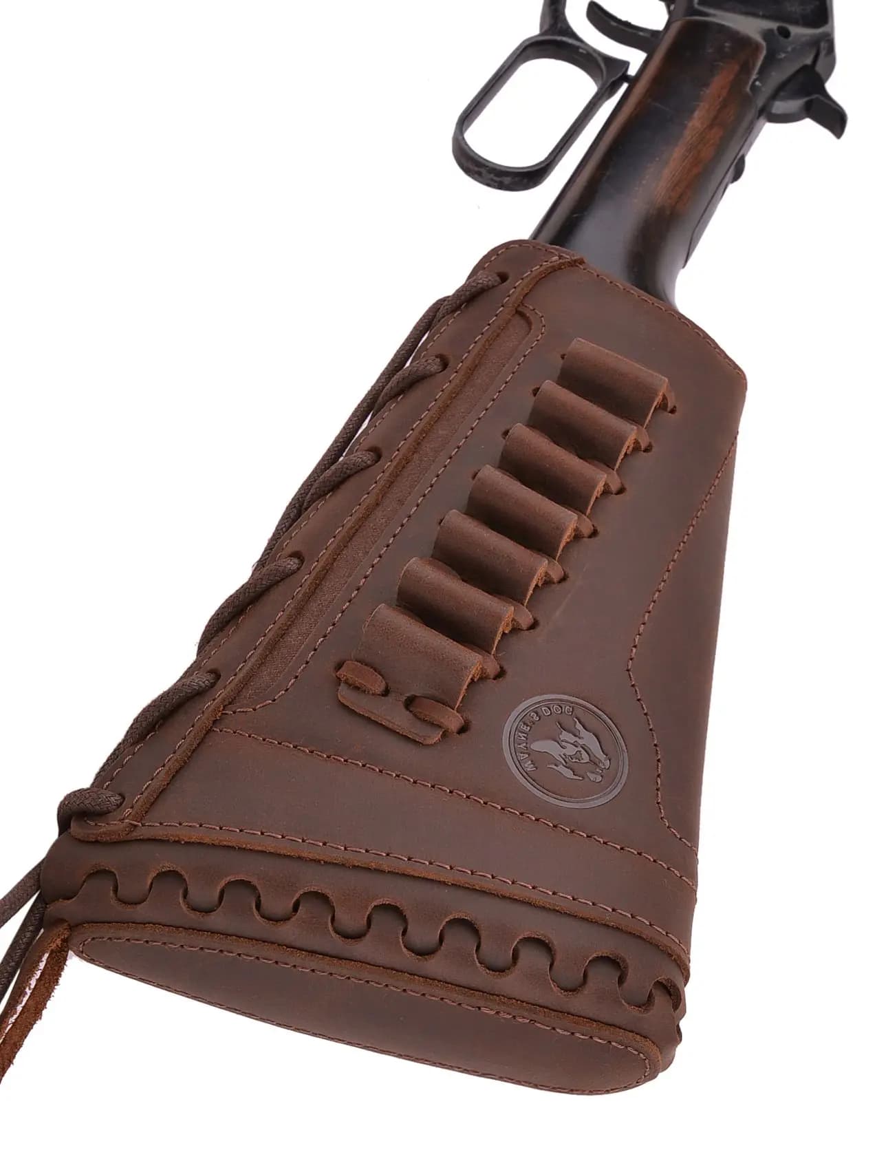 Housse de crosse de fusil en cuir pour gaucher, porte-munitions pour .308 .30-06 .30-30 .45-70 .22LR 16GA 20GA 12GA