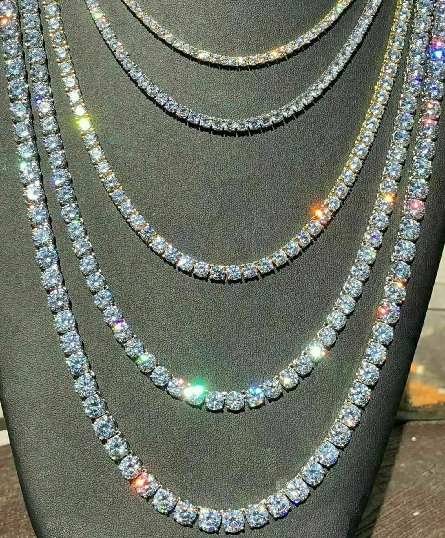 3MM 4MM 5MM 5A zircon cubique CZ chaîne de Tennis collier de haute qualité glacé Bling Hip Hop hommes garçon chaînes de base classiques