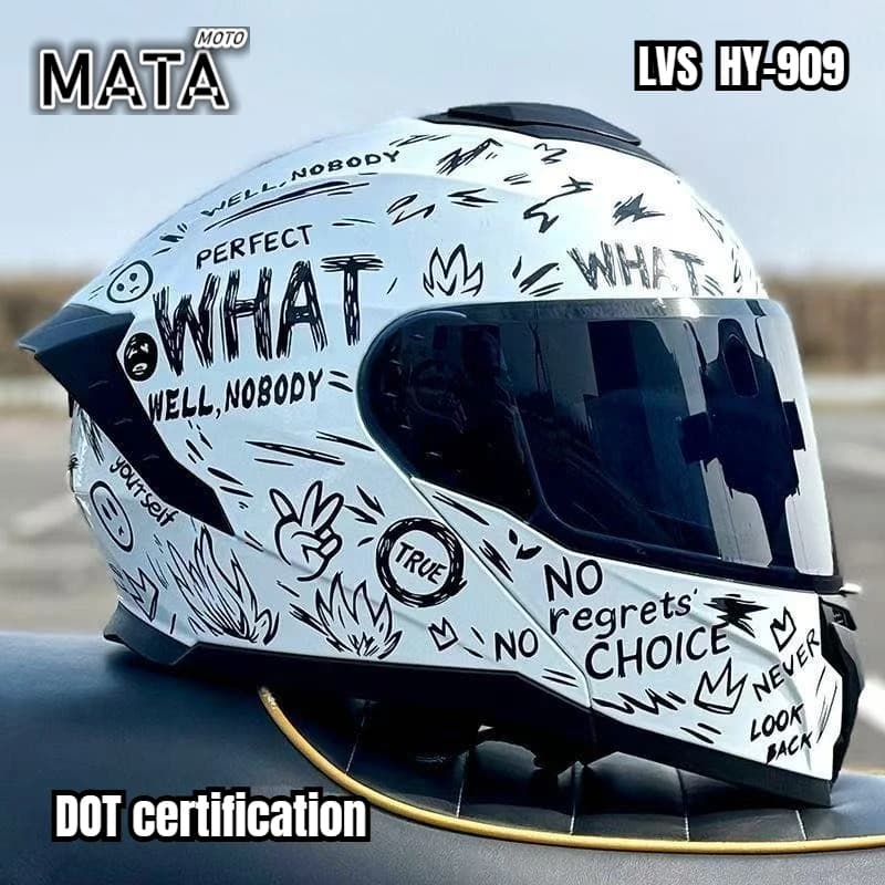 Nouveau casque de moto LVS à visière rabattable avec double lentille, casque intégral pour motos, casque de haute qualité homologué DOT