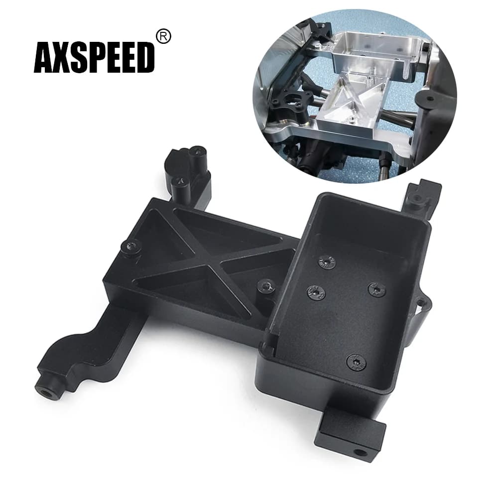 AXSPEED-Boîte d'équipement récepteur radio en métal, pour Axial SCX6 AXI05000 Guitar EP Wrangler AXI05001 Trail Honcho 1/6 RC inoler Car Truck