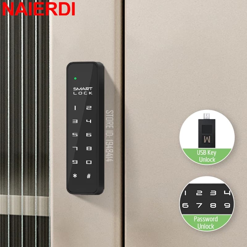 NAIERDI mot de passe armoire serrure électrique combinaison Code tiroir serrure antivol Mini Code casier pour bureau salle de sport classeur