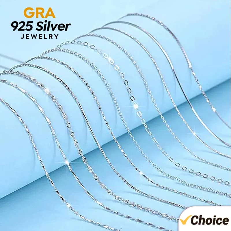 GRA-Collier Minimaliste en Argent Sterling 925 pour Femme et Fille, Bijoux Fins à la Mode, 40cm 45cm