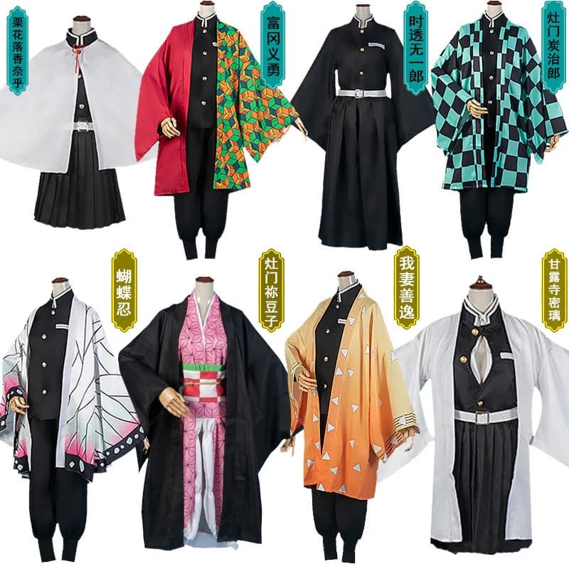 Costume de Cosplay Kimetsu No Yaiba Tanjirou Kamado Nezuko, Kimono Anime Demon Slayer, Vêtements de ixd'Halloween