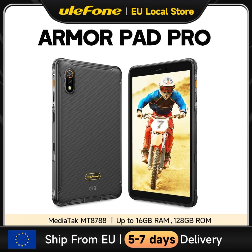 Tablette robuste Ulefone Armor Pad Pro IP68/IP69K 4G MT8788 16 Go de RAM (8 Go + 8 Go de RAM virtuelle) 128 Go de ROM 48 MP 7650 mAh Android 13