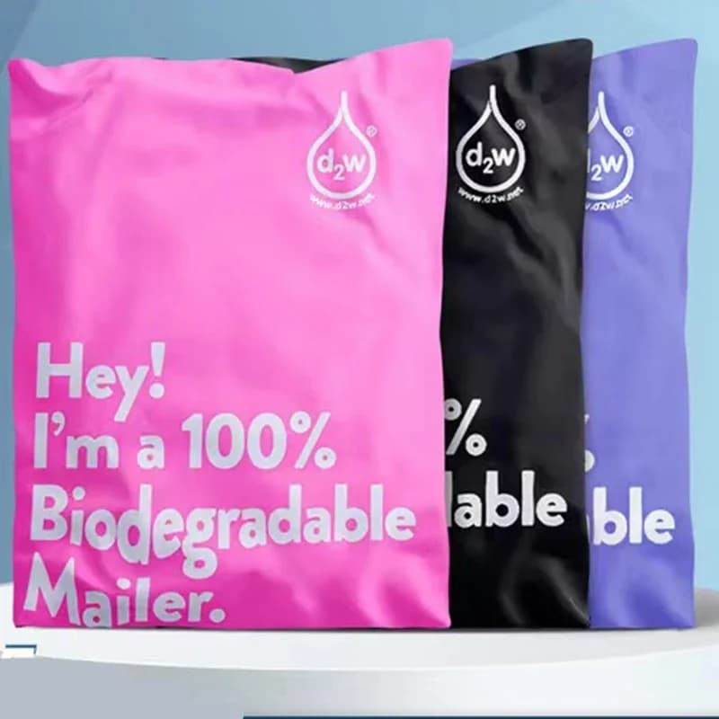 Sacs d'expédition biodégradables D2W 100%, pochette postale auto-adhésive Express, pochette étanche pour vêtements écologiques