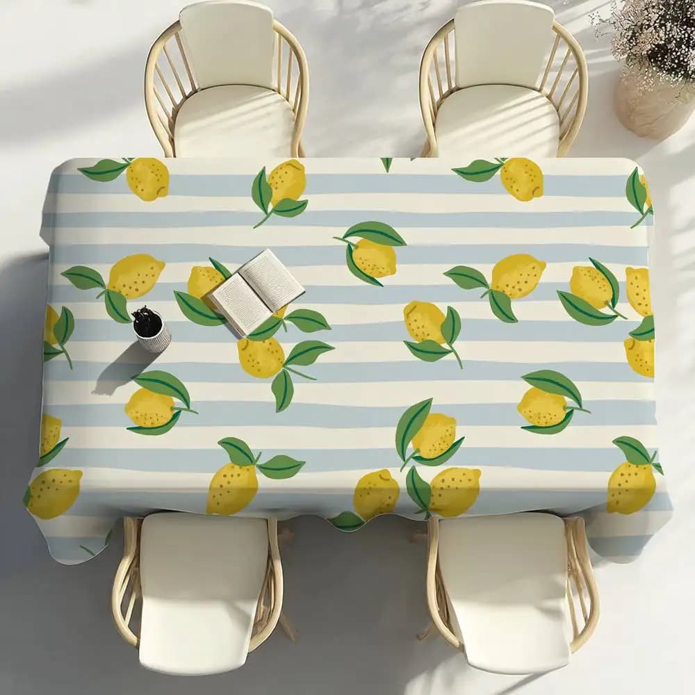 Nappe de Table en forme de fruits et de citron jaune, décoration de fête, salle à manger, maison, cuisine, Patios, imperméable, anti-taches