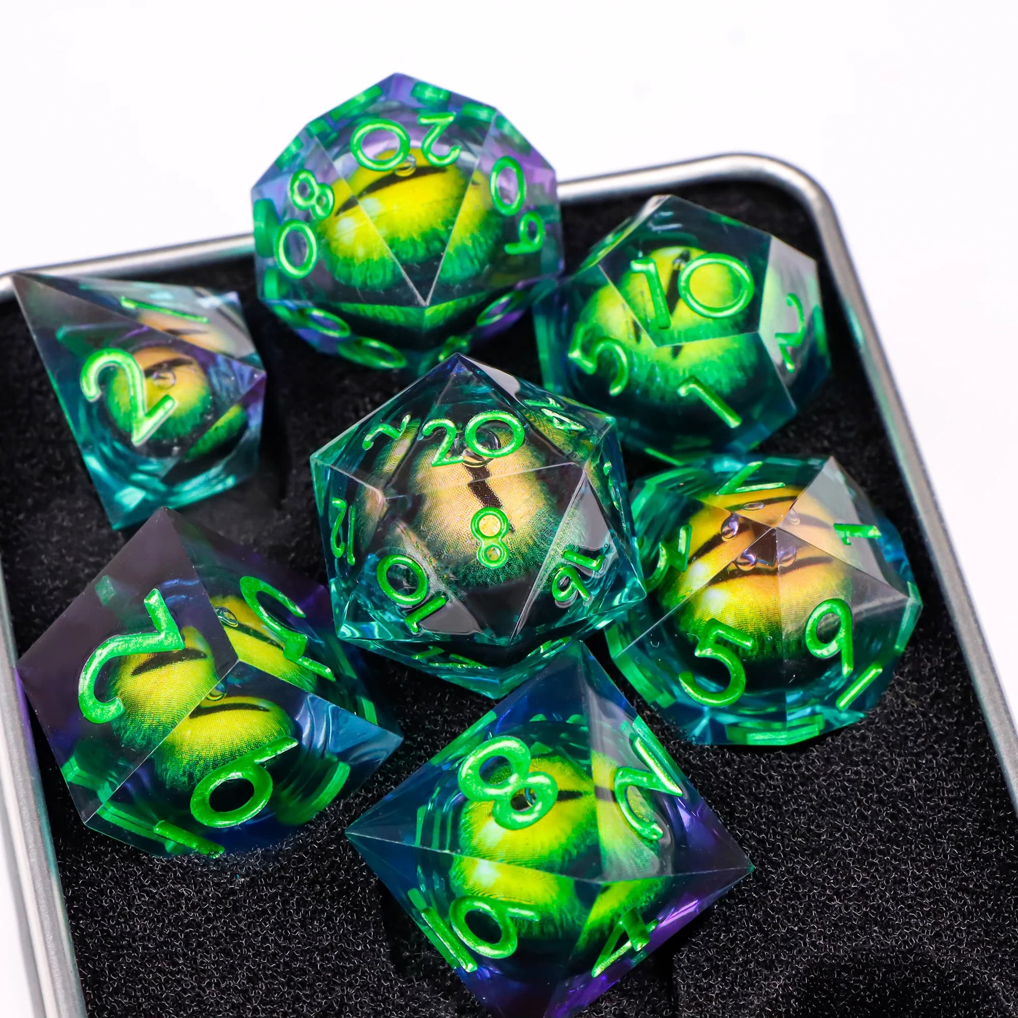 DnD Beholder Eye Dice dés en résine bord pointu jeu de dés polyédriques pour donjons et Dragons D et dés D & D
