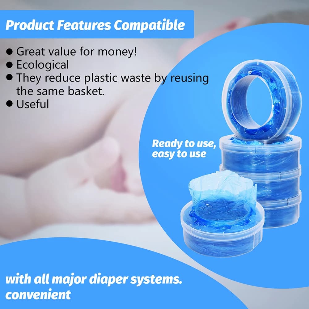 Sac à couches pour bébé, recharge de sac poubelle pour Tommee Tippee twist, seau poubelle, sac de remplacement pour seaux Genie, sacs poubelles