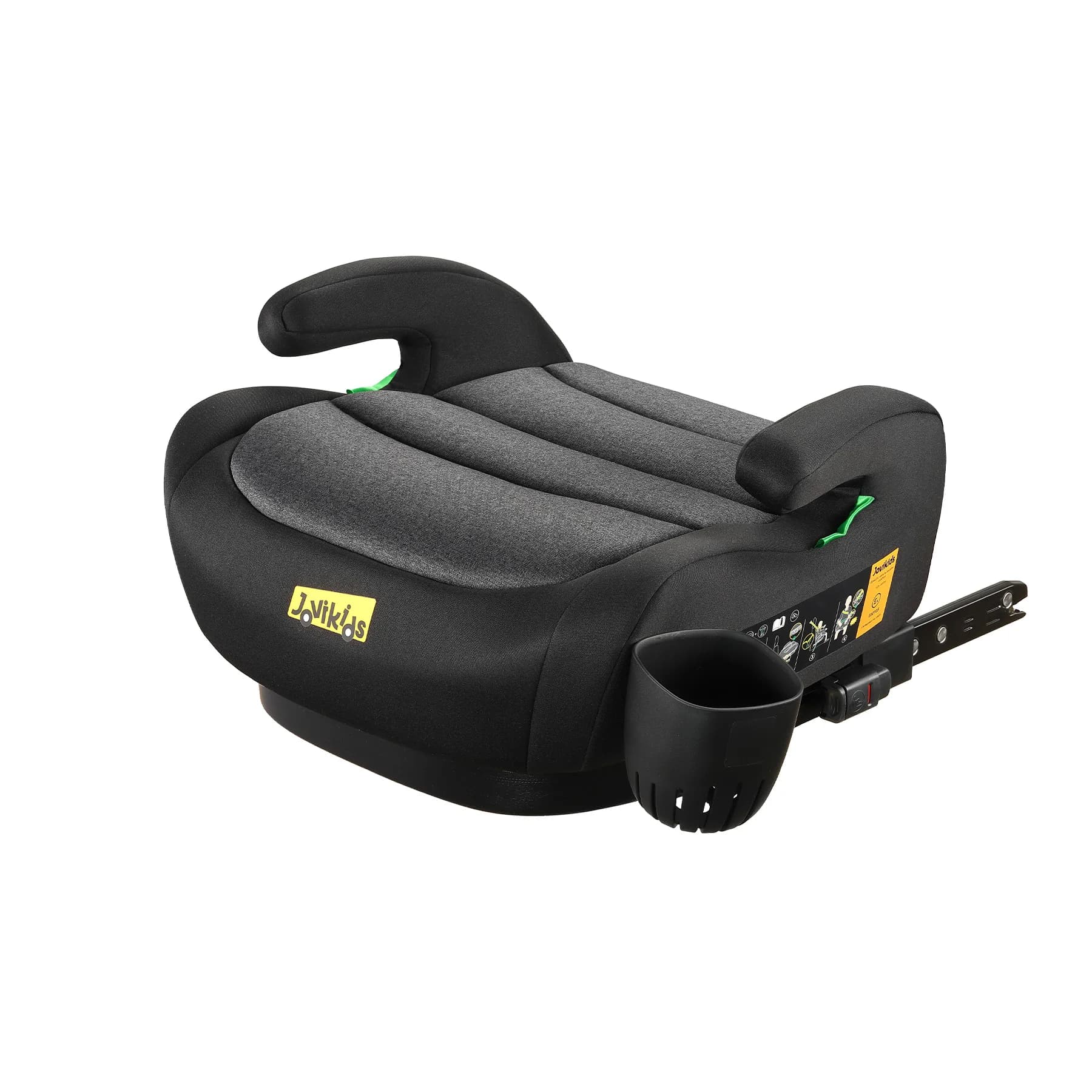 Siège rehausseur portable Jovikids OHHO+ pour enfants de 125 à 150 cm avec porte-gobelet, siège auto de voyage