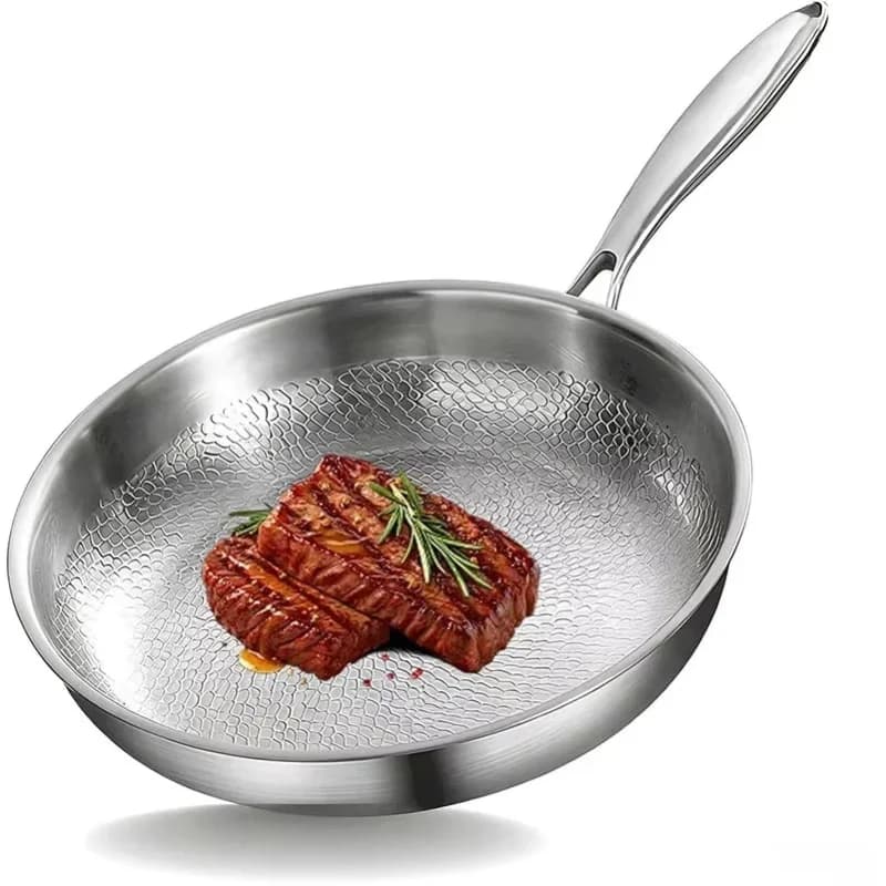 Poêle à frire en titane pur antiadhésive 26/28/30cm, motif écaille de poisson allemand non revêtu, ustensile de cuisson en alliage de titane