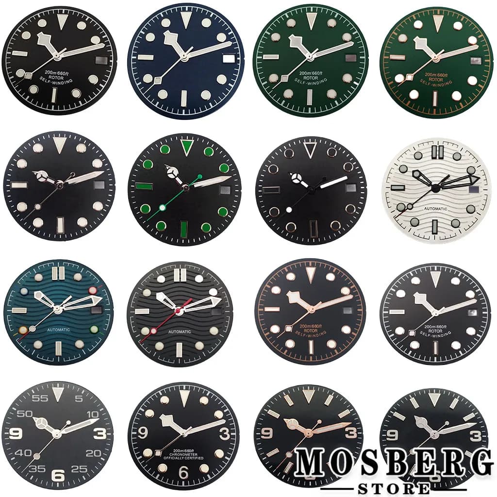28.5mm 29mm 30.5mm 31mm Stérile Montre Cadran Lumineux Pour NH35 NH36 ETA 2824 2836 Miyota 8215 8205 821A DG2813 3804 Mouvement