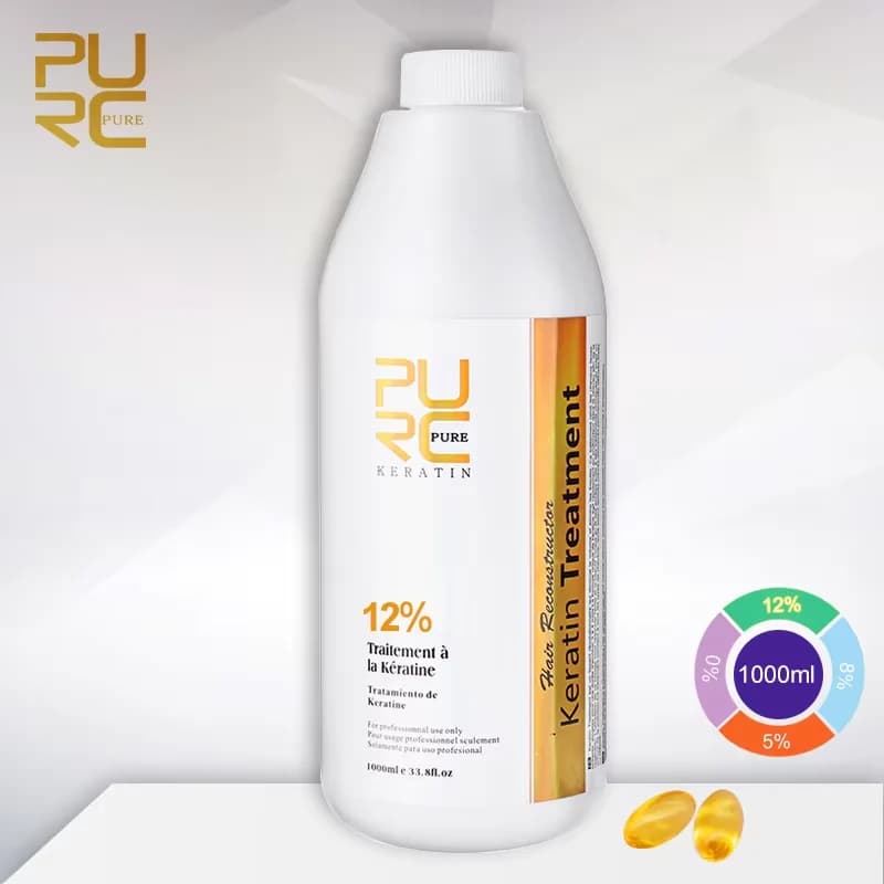 PURC 1000ml kératine cheveux lissage traitement lissant pour cheveux bouclés crépus soins produits de kératine brésilienne professionnel