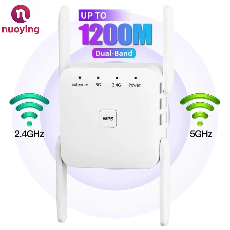 Répéteur WiFi Gigabit 5G AC1200M – Routeur sans fil haute puissance, amplificateur de signal, améliore la puissance du WiFi pour tous les