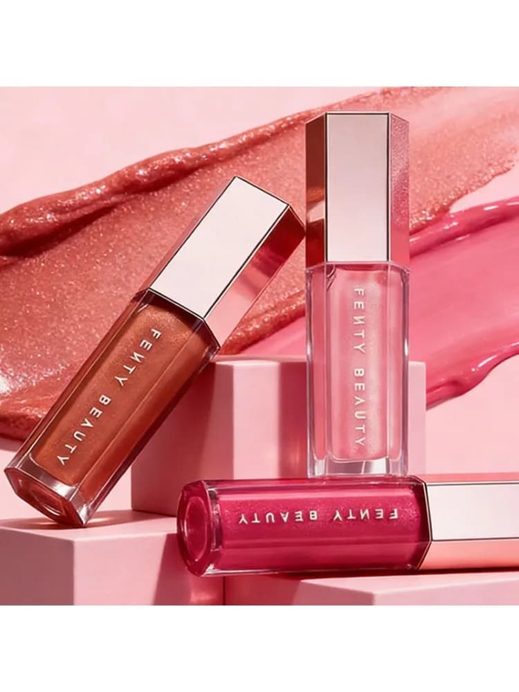 Nouveau gloss à lèvres Fenty Beauty tendance, multicolore, hydratant, brillant, pailleté, repulpeur de lèvres, maquillage pour débutants, rouge