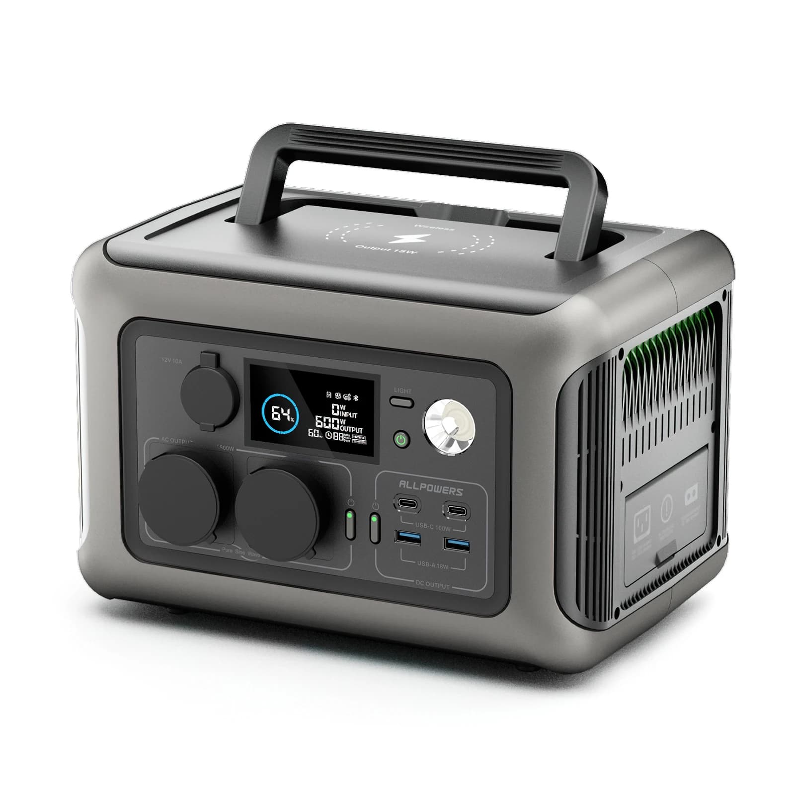 ALLPOWERS Centrale électrique portable R600, batterie LiFeP04 299 Wh avec 2 prises CA 600 W (surtension 200 W) pour camping en plein air RV maison