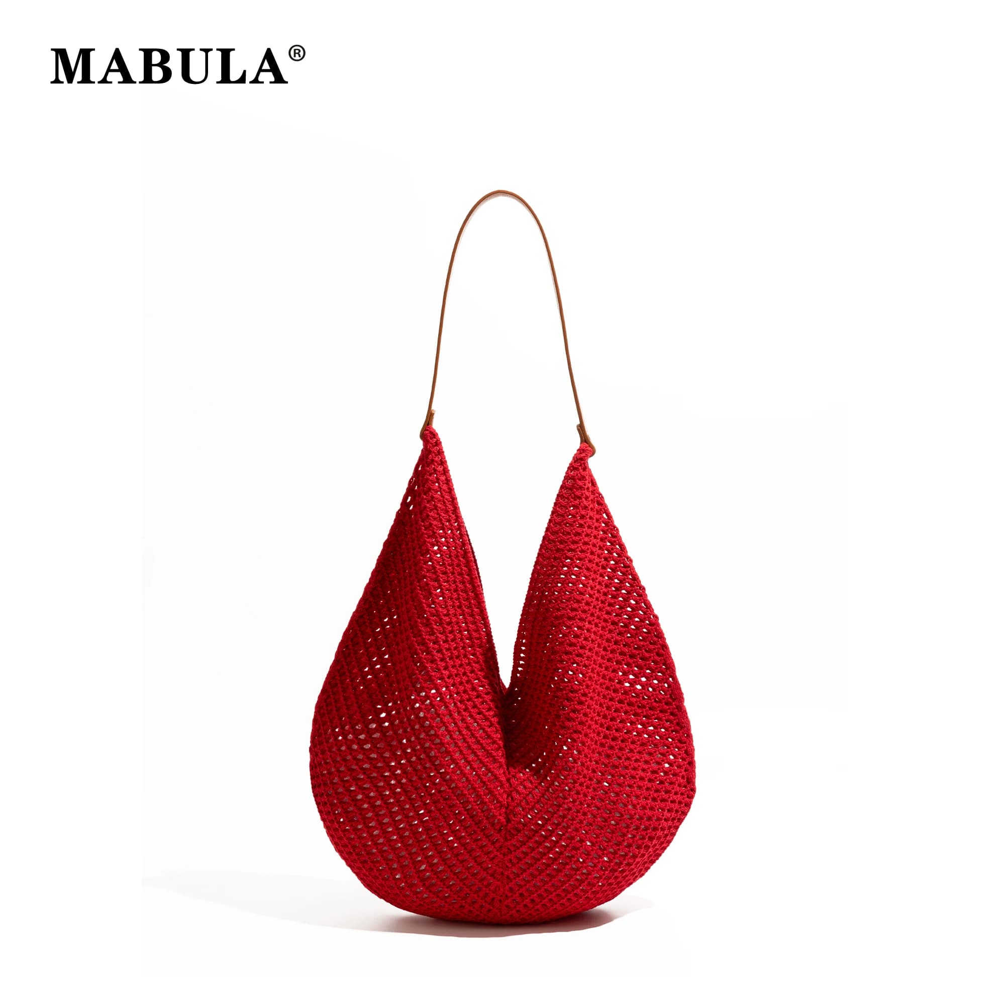 MABULA décontracté tissé plage grande capacité sac à bandoulière ample évider tissage sous les bras sacs vacances fourre-tout sac à main pour