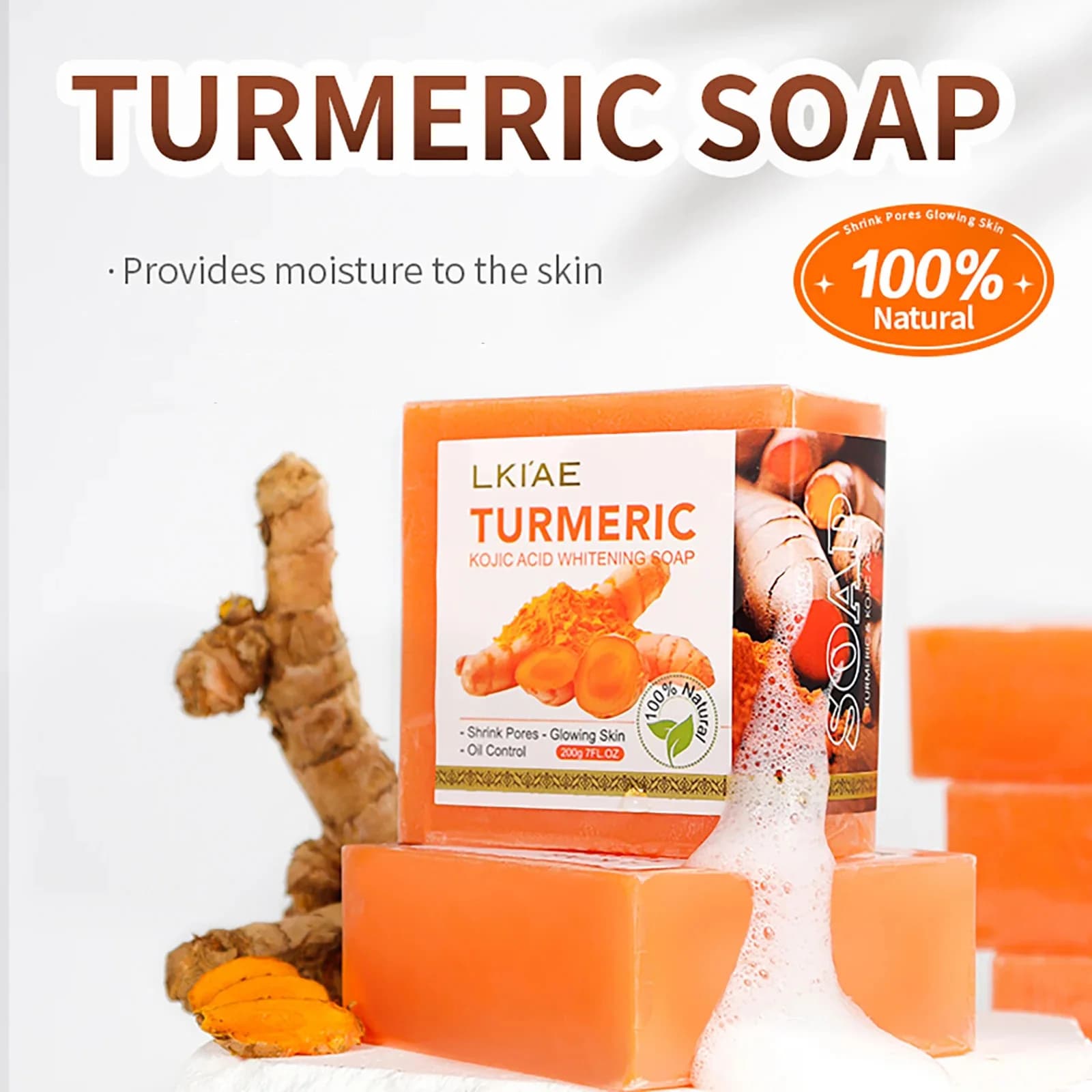 Crème blanchissante naturelle au curcuma pour le corps, nettoie en profondeur la peau, élimine les taches foncées, les boutons, l'acné, lisse la