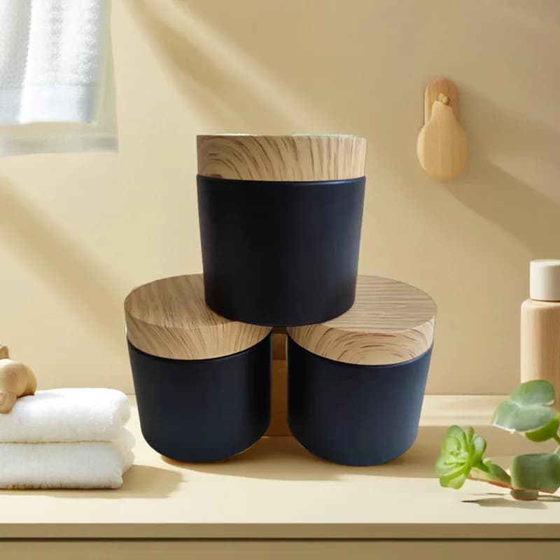 Afric256-Pot de crème pour le visage en plastique noir, bouteille illable de tous les jours, pot de crème pour les yeux, soins de la peau, vente en