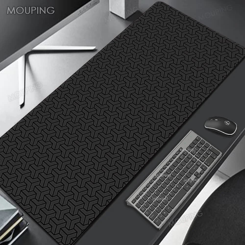 Tapis de bureau noir, accessoires de bureau, tapis de souris pour ordinateur portable, tapis de souris blanc, grand tapis de souris 900x400, tapis de